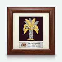 7" x 7" Frame with Gold Plated Pewter - Kelapa Sawit (Oil Palm)