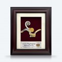 8.5" x 10" Solid Frame with Gold Plated Pewter : Hornbill