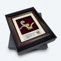 8.5" x 10" Solid Frame with Gold Plated Pewter : Hornbill