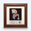 7" x 7" Frame with Gold Plated Pewter - Kuda Kepang